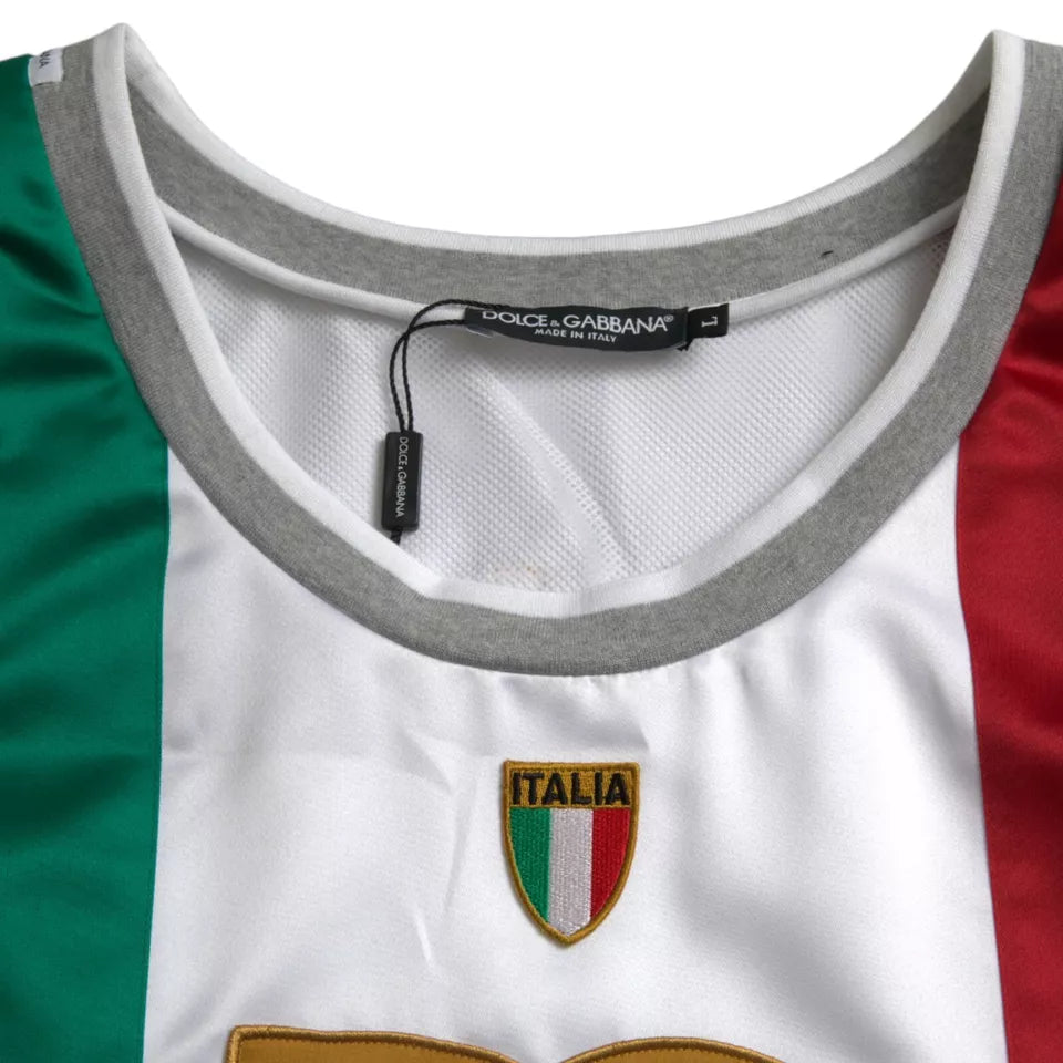 Camiseta sin mangas blanca y verde con bandera italiana de Dolce &amp; Gabbana