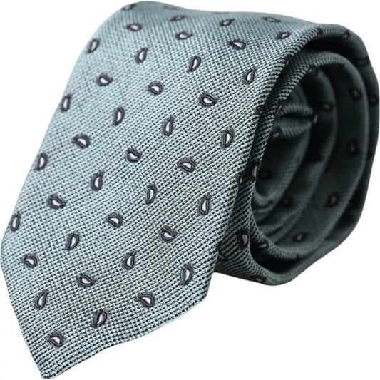 Corbata ajustable estampada para hombre 100 % seda verde de Dolce &amp; Gabbana