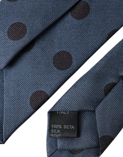 Corbata ajustable de seda con lunares en azul y negro para hombre de Dolce &amp; Gabbana