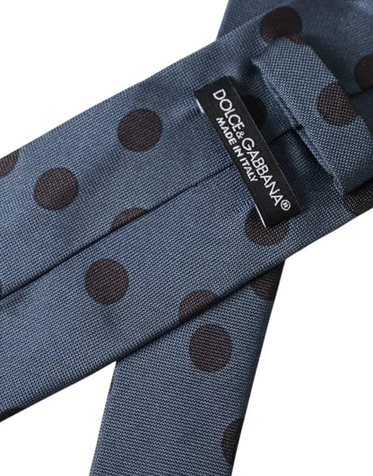 Corbata ajustable de seda con lunares en azul y negro para hombre de Dolce &amp; Gabbana