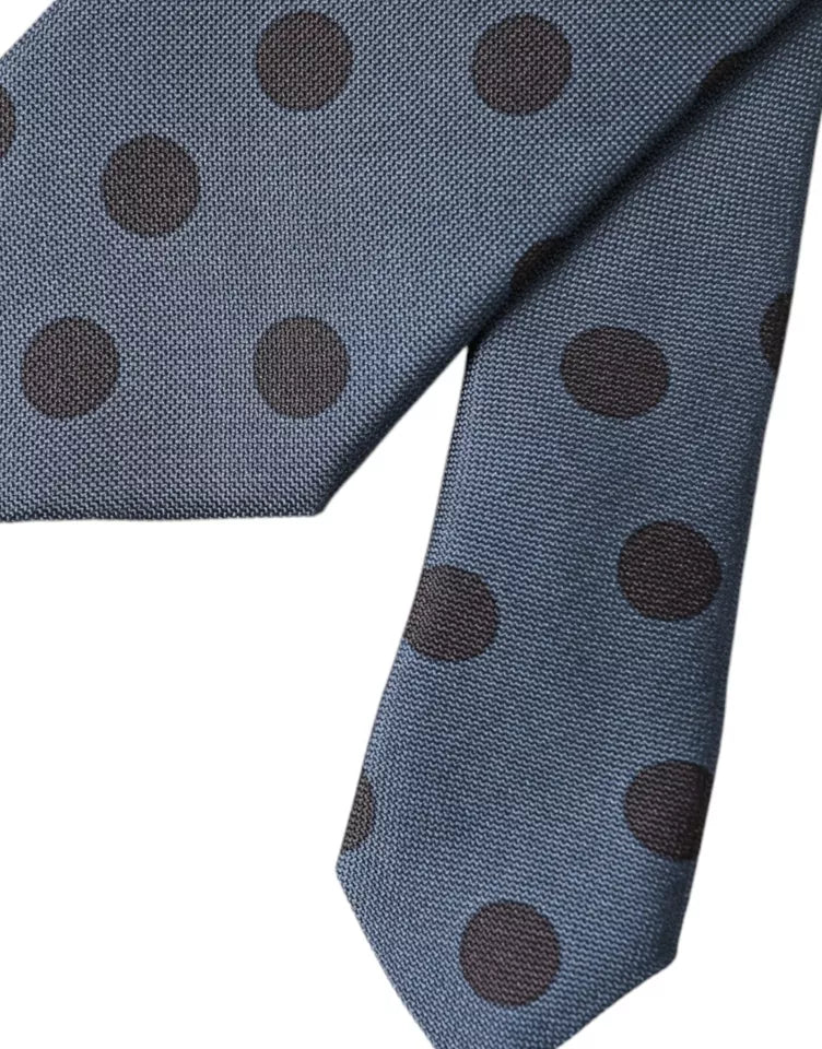 Corbata ajustable de seda con lunares en azul y negro para hombre de Dolce &amp; Gabbana