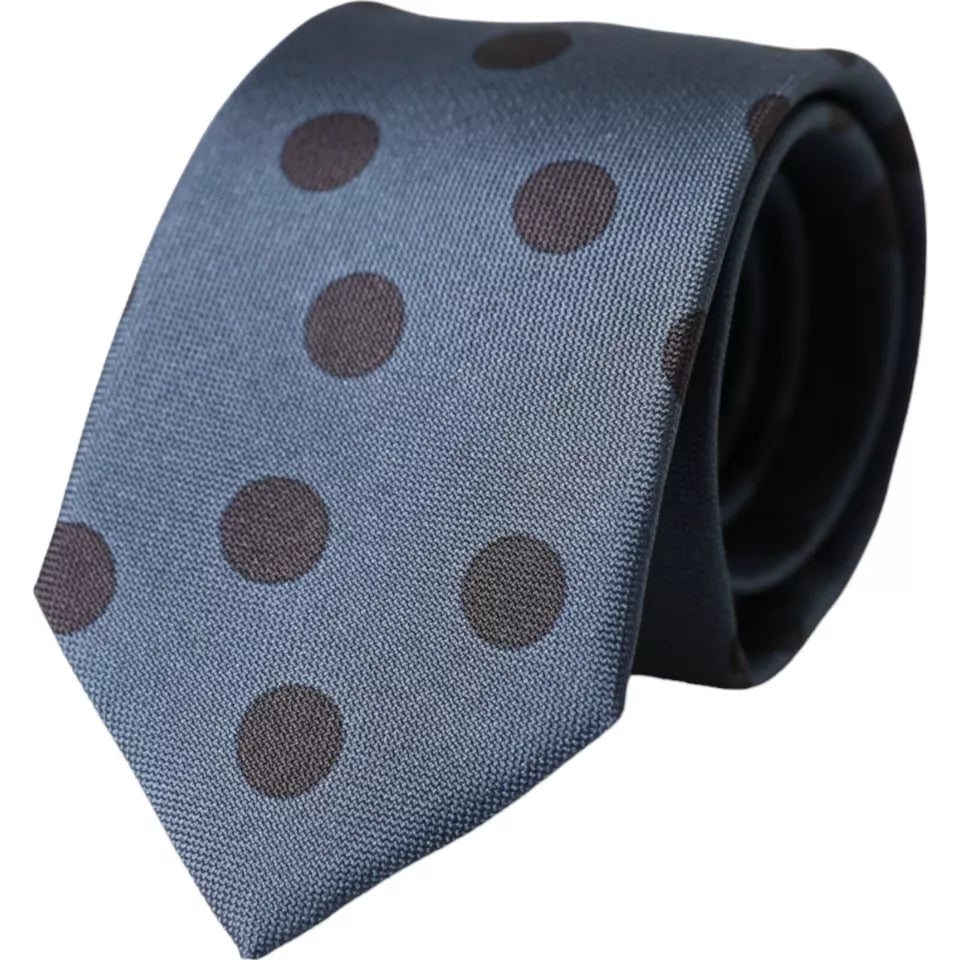 Corbata ajustable de seda con lunares en azul y negro para hombre de Dolce &amp; Gabbana