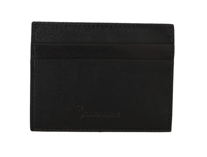 Billetera de cuero negro para hombre de Billionaire Italian Couture