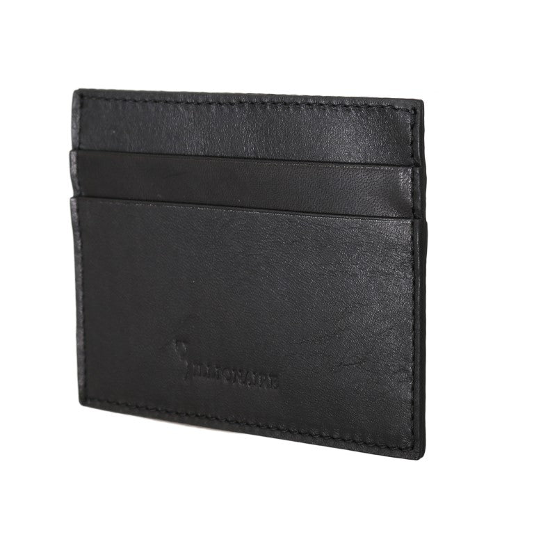 Billetera de cuero negro para hombre de Billionaire Italian Couture