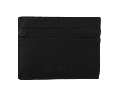 Billetera de cuero negro para hombre de Billionaire Italian Couture