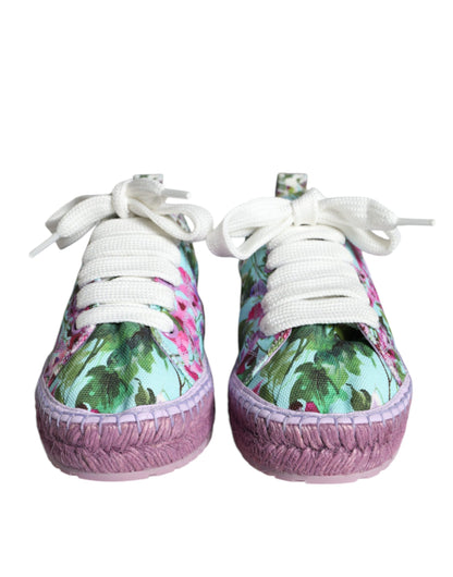 Zapatillas deportivas con alpargatas de lona multicolor y estampado floral de Dolce &amp; Gabbana