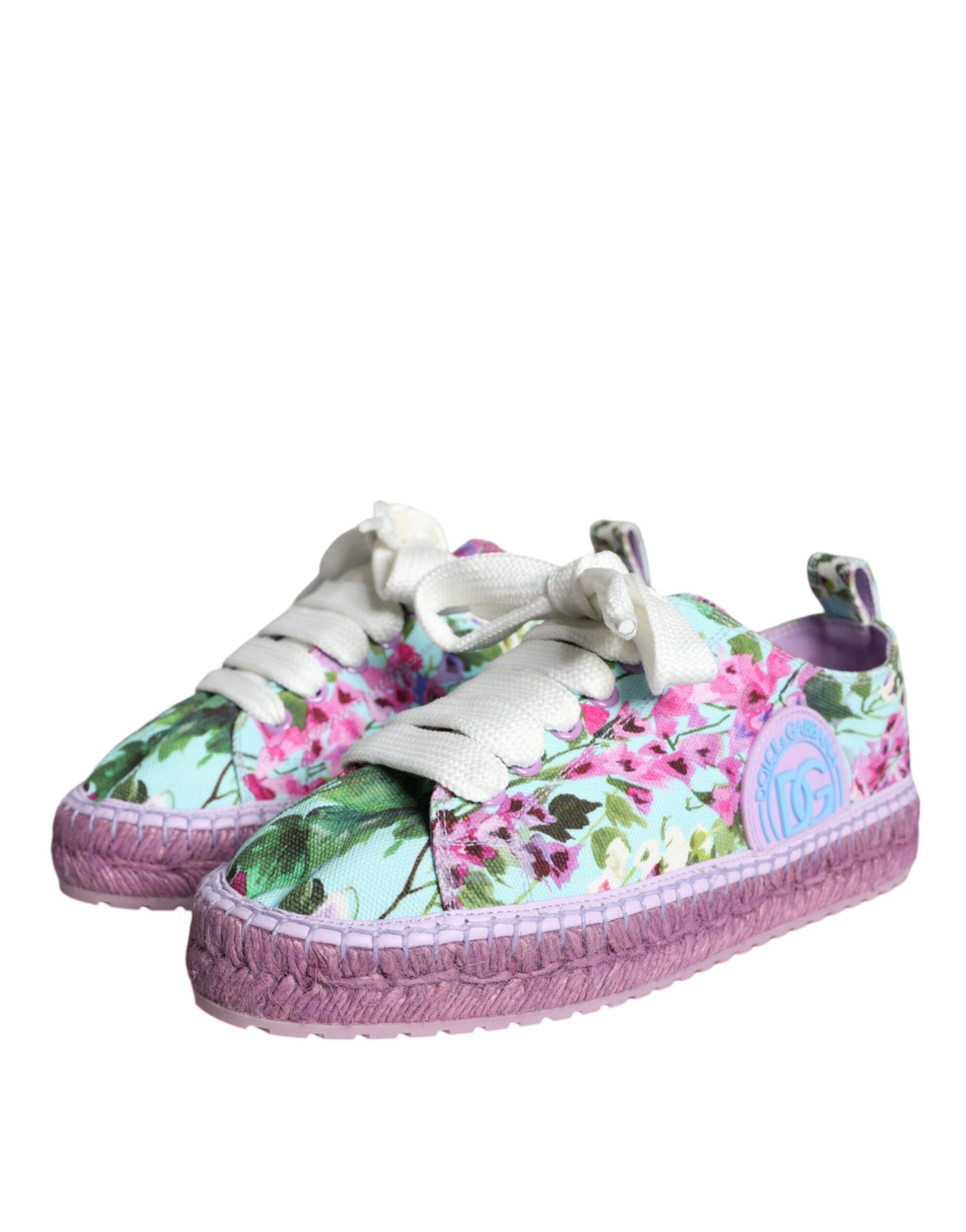 Zapatillas deportivas con alpargatas de lona multicolor y estampado floral de Dolce &amp; Gabbana