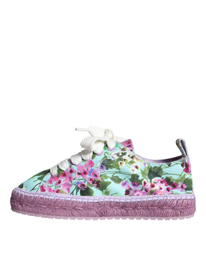 Zapatillas deportivas con alpargatas de lona multicolor y estampado floral de Dolce &amp; Gabbana