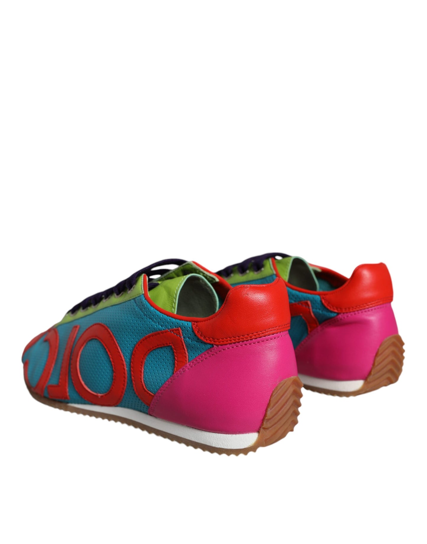 Zapatillas deportivas casuales con logotipo de cuero multicolor de Dolce &amp; Gabbana