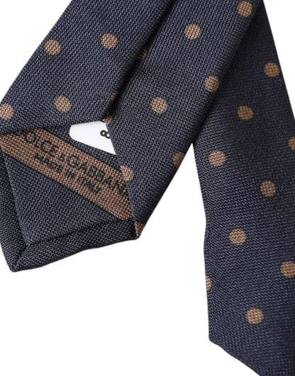 Corbata ajustable de seda fantasía con lunares negros para hombre de Dolce &amp; Gabbana