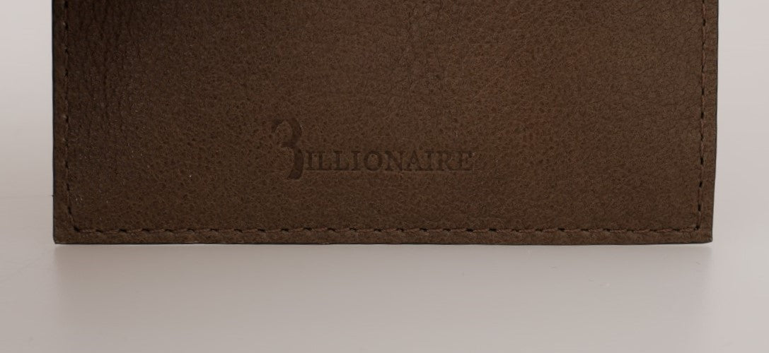 Cartera elegante de cuero color tórtola para hombre de Billionaire Italian Couture