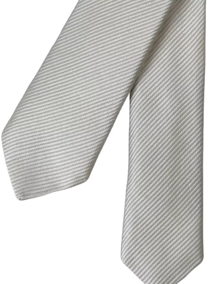 Corbata ajustable Dolce &amp; Gabbana de seda 100 % blanca lisa