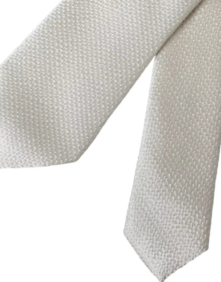 Corbata ajustable para hombre Dolce &amp; Gabbana en color blanco roto 100 % seda