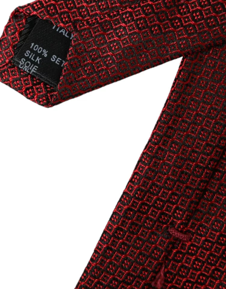 Corbata ajustable para hombre 100 % seda con estampado rojo de Dolce &amp; Gabbana