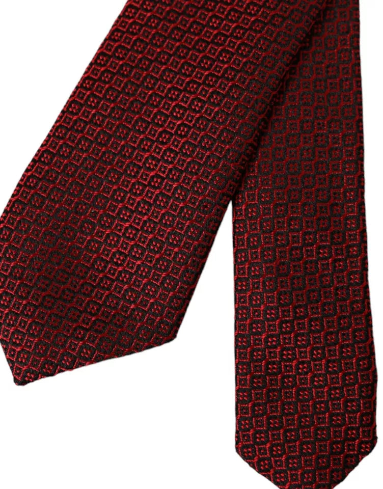 Corbata ajustable para hombre 100 % seda con estampado rojo de Dolce &amp; Gabbana