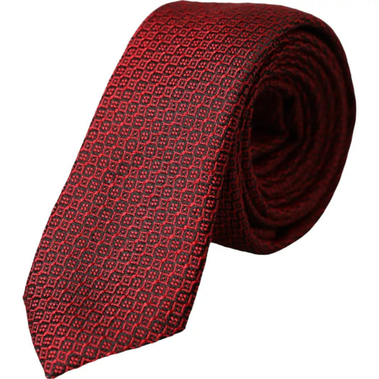 Corbata ajustable para hombre 100 % seda con estampado rojo de Dolce &amp; Gabbana