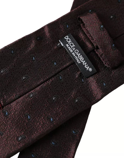 Corbata ajustable para hombre Dolce &amp; Gabbana Bordeaux Fantasy 100 % seda