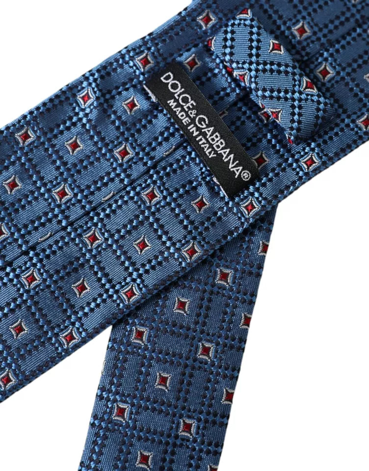 Corbata ajustable para hombre 100 % seda con estampado azul de Dolce &amp; Gabbana