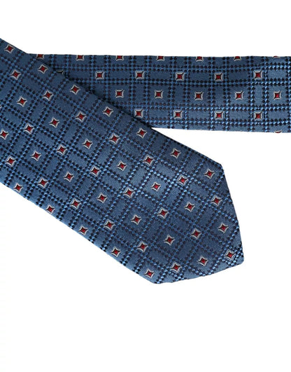 Corbata ajustable para hombre 100 % seda con estampado azul de Dolce &amp; Gabbana