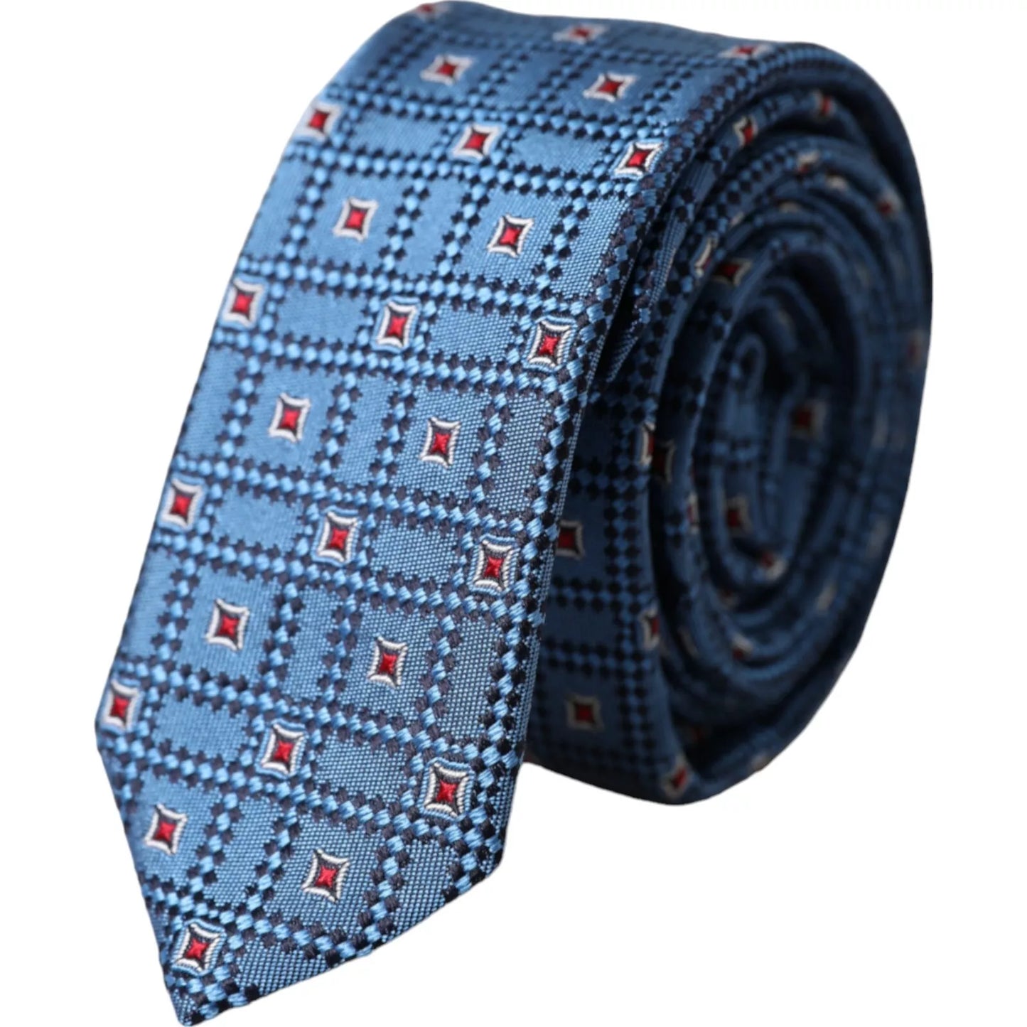 Corbata ajustable para hombre 100 % seda con estampado azul de Dolce &amp; Gabbana