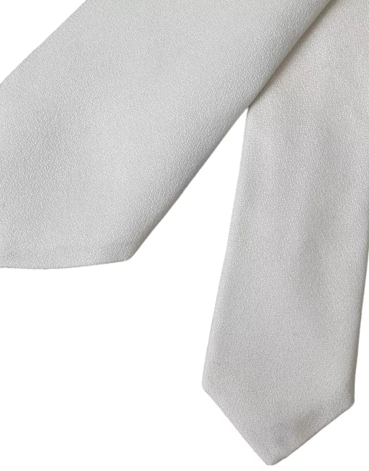 Corbata clásica ajustable de seda blanca para hombre de Dolce &amp; Gabbana