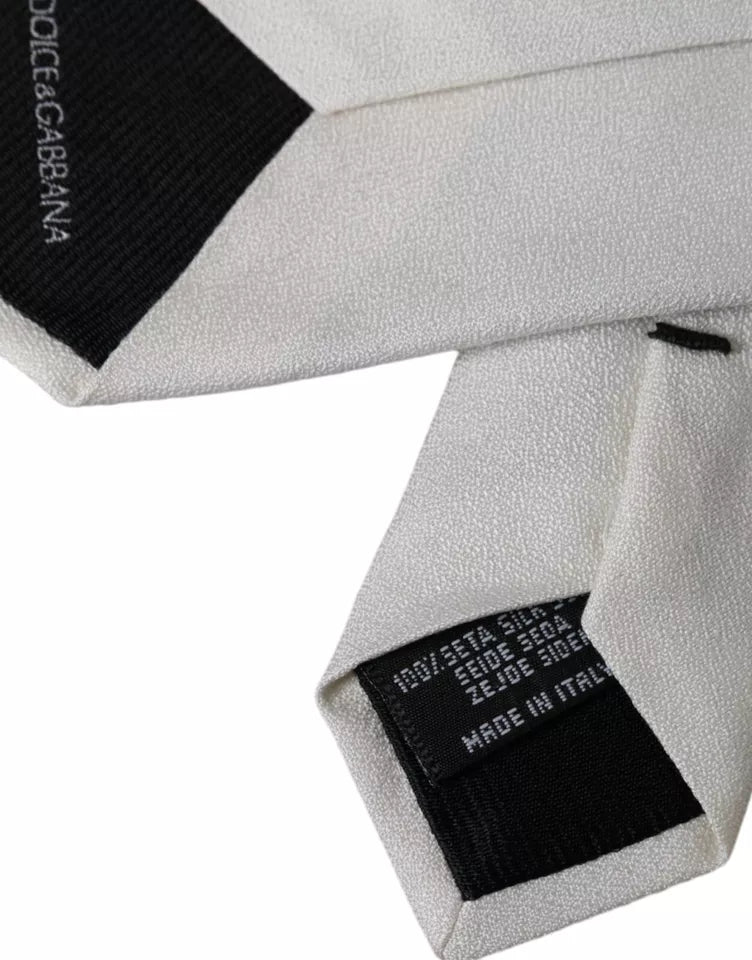 Corbata clásica ajustable de seda blanca para hombre de Dolce &amp; Gabbana