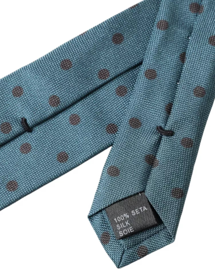 Corbata ajustable de seda con lunares en verde y negro para hombre de Dolce &amp; Gabbana