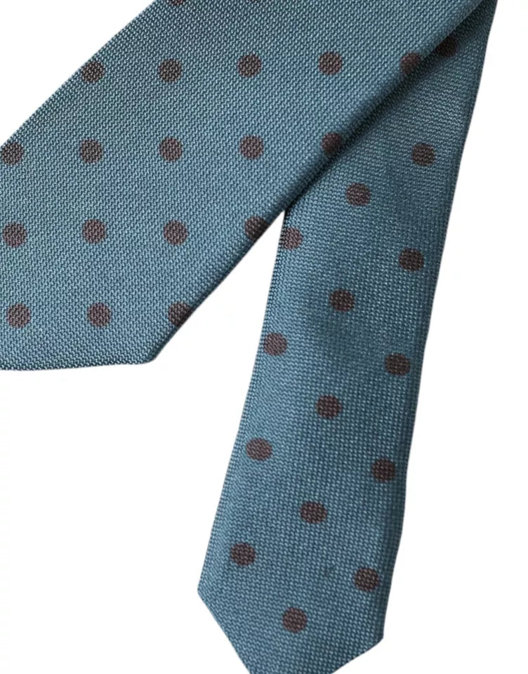 Corbata ajustable de seda con lunares en verde y negro para hombre de Dolce &amp; Gabbana