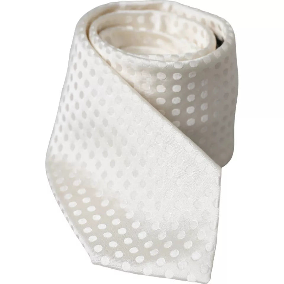 Corbata clásica ajustable de seda con lunares blancos para hombre de Dolce &amp; Gabbana