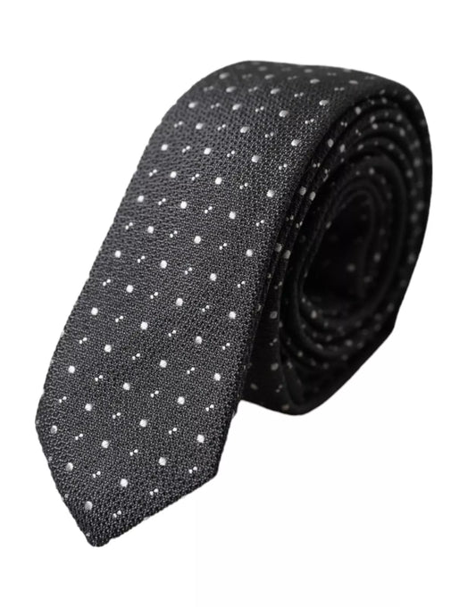 Corbata ajustable de seda con lunares negros para hombre de Dolce &amp; Gabbana