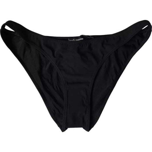 Dolce & Gabbana Black Nylon Swimwear Beachwear Bottom Bikini