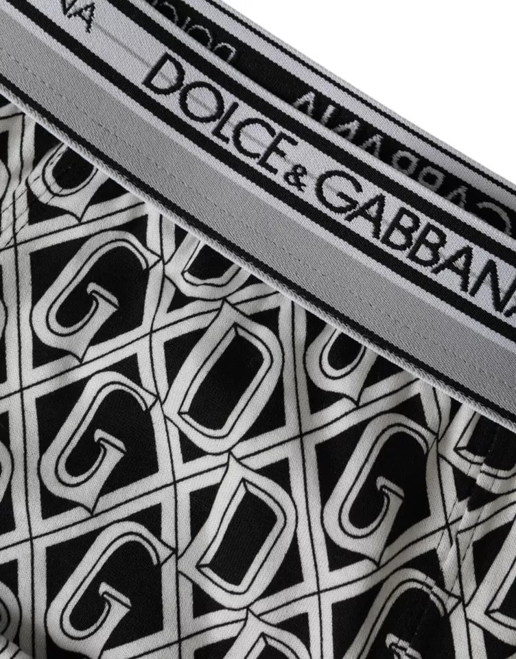 Ropa interior de ciclismo elástica de algodón con logotipo DG en blanco y negro de Dolce &amp; Gabbana para hombre