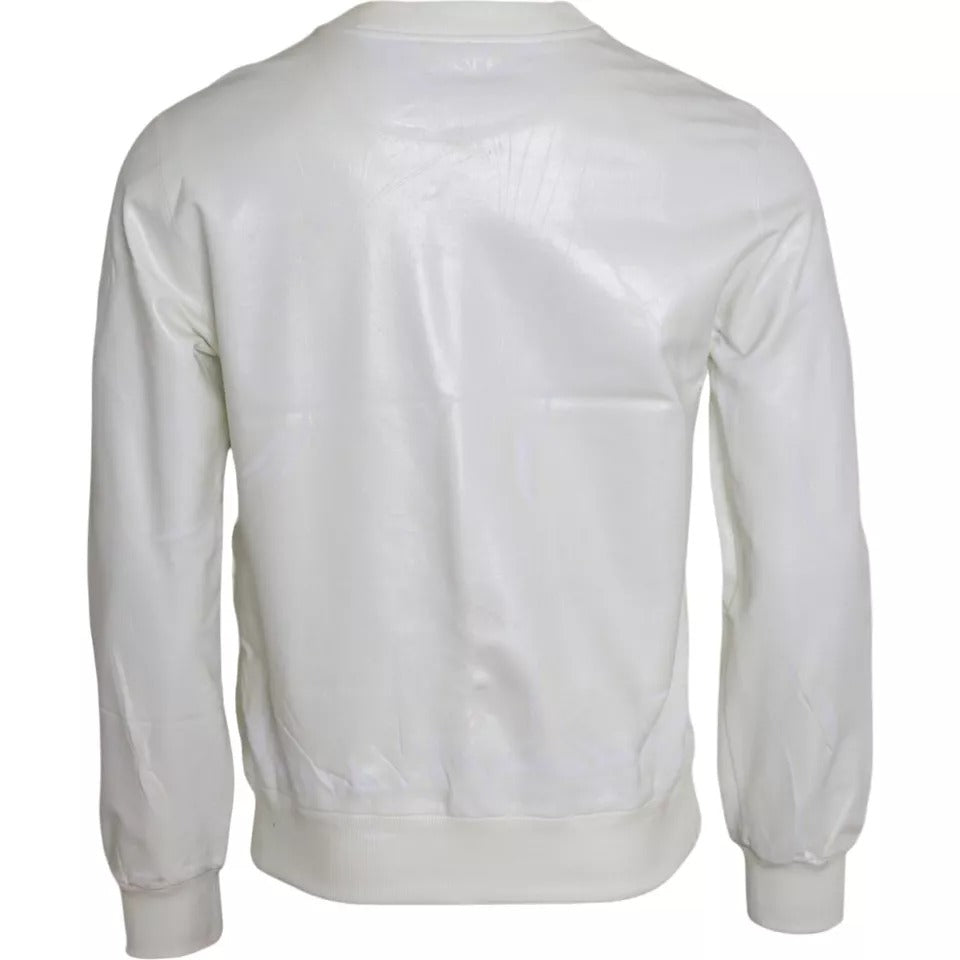 Sudadera con cuello redondo de algodón blanco de Dolce &amp; Gabbana