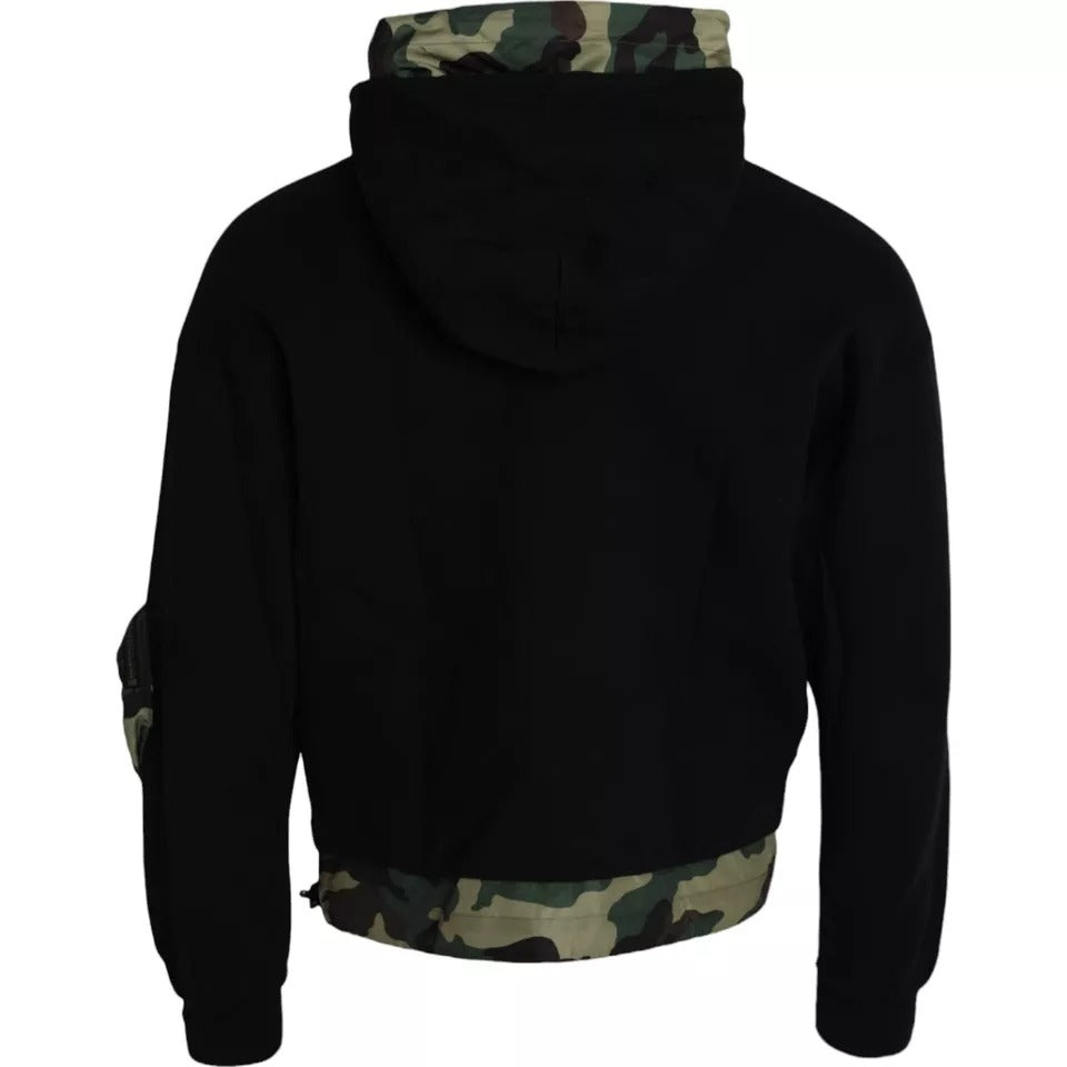 Sudadera con capucha y estampado de camuflaje negro de Dolce &amp; Gabbana