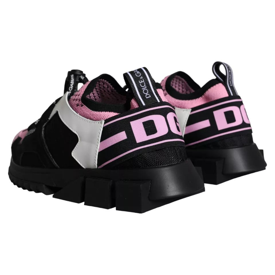 Zapatillas de trekking Sorrento de malla negra y rosa de Dolce &amp; Gabbana