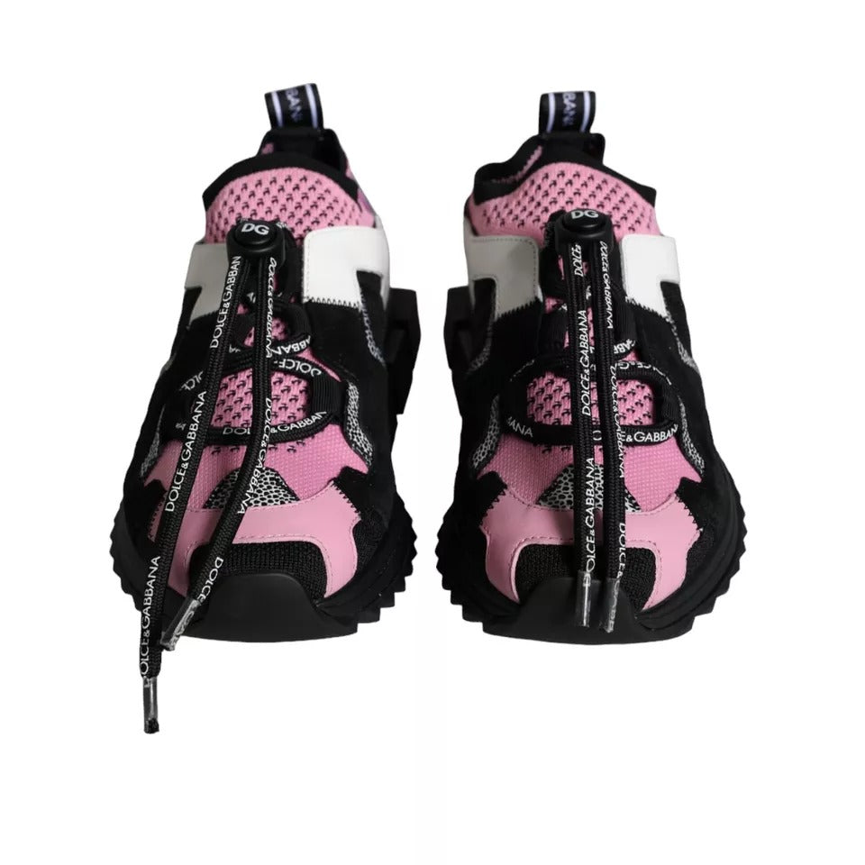 Zapatillas de trekking Sorrento de malla negra y rosa de Dolce &amp; Gabbana