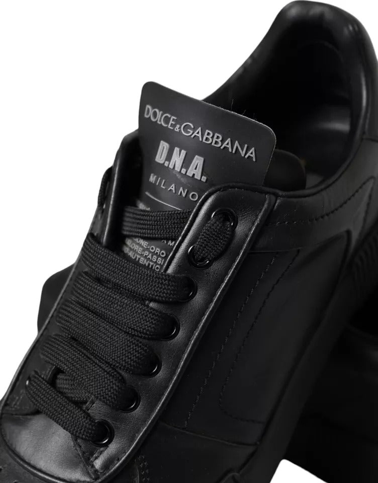 Zapatillas bajas de cuero negras Dolce &amp; Gabbana para hombre