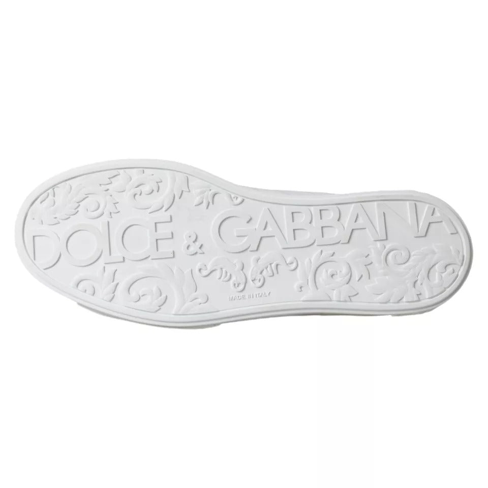 Dolce & Gabbana White Portofino Logo Low Top Trainers Sneakers Shoes