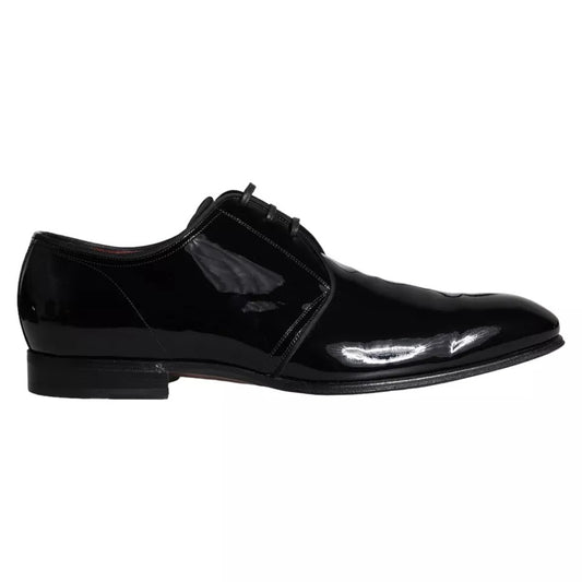 Zapatos de vestir Derby de piel de charol negra de Dolce &amp; Gabbana para hombre