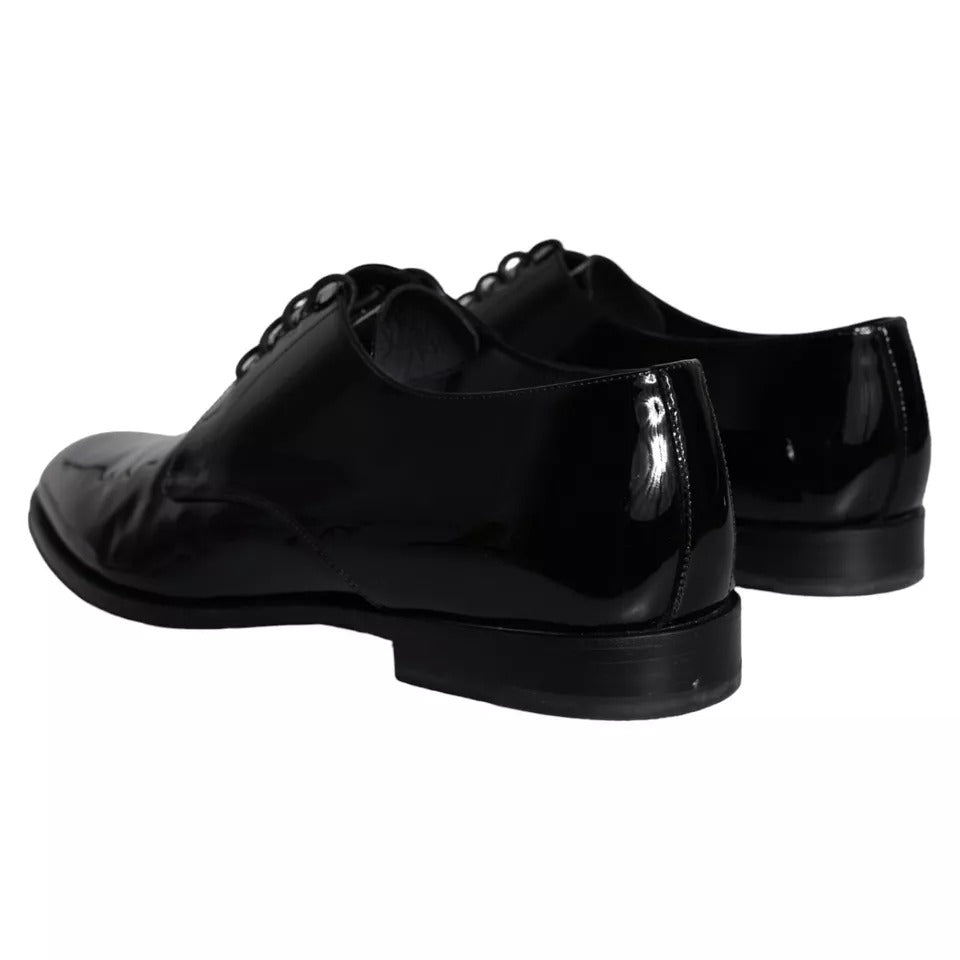 Zapatos de vestir Derby de piel de becerro negra de Dolce &amp; Gabbana para hombre