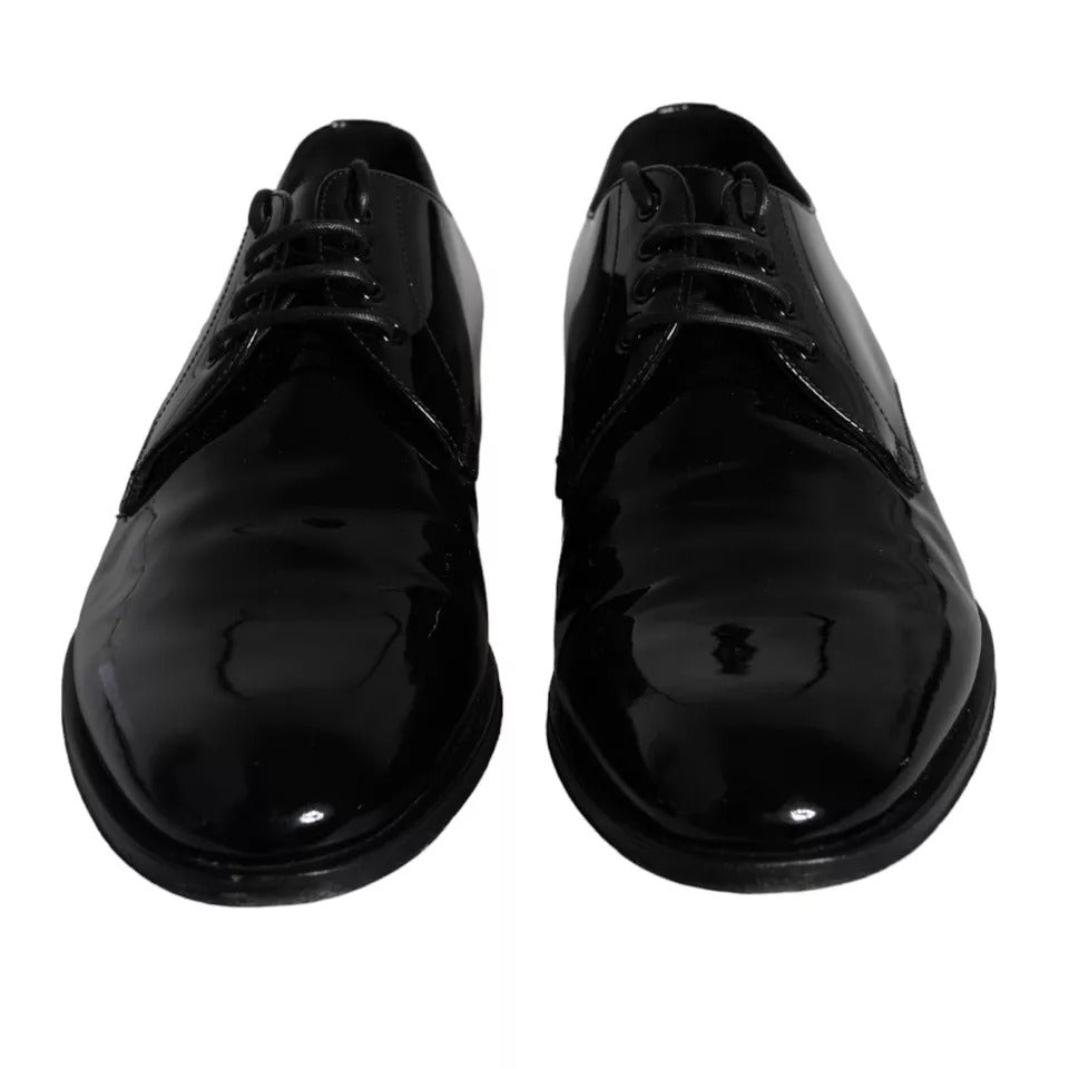 Zapatos de vestir Derby de piel de becerro negra de Dolce &amp; Gabbana para hombre