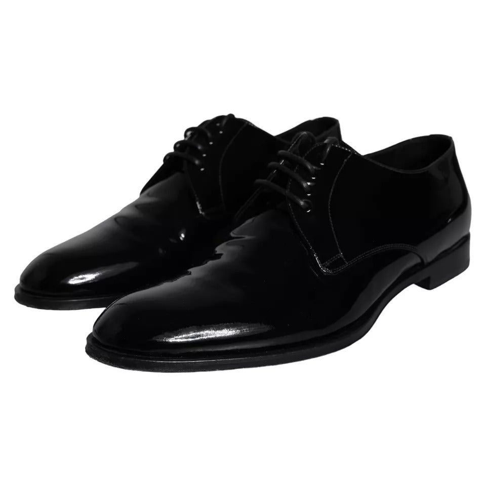 Zapatos de vestir Derby de piel de becerro negra de Dolce &amp; Gabbana para hombre