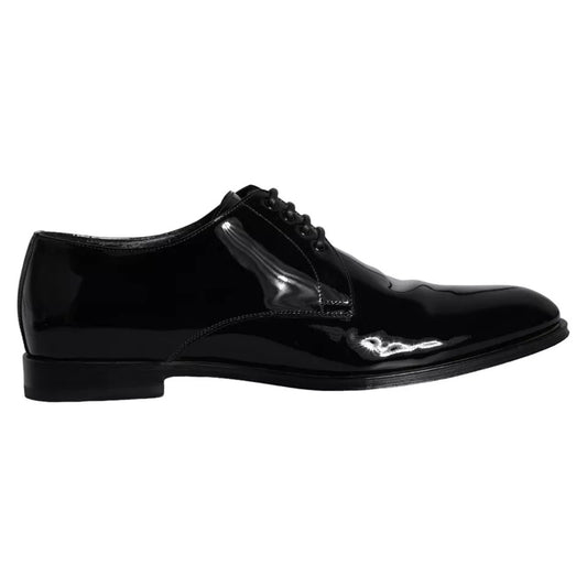 Zapatos de vestir Derby de piel de becerro negra de Dolce &amp; Gabbana para hombre