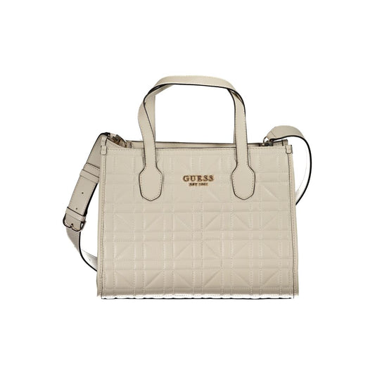 Bolso de mano beige de polietileno Guess Jeans