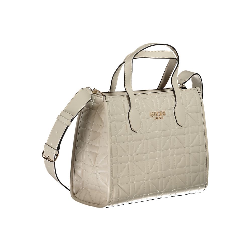 Bolso de mano beige de polietileno Guess Jeans