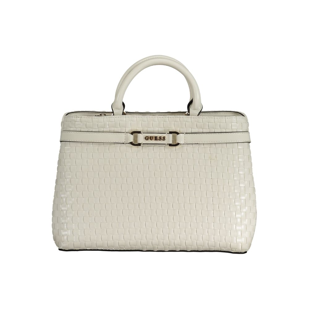 Bolso de mano de polietileno blanco Guess Jeans