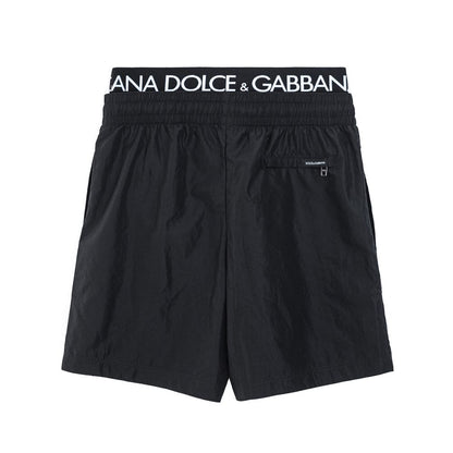 Traje de baño de poliéster negro Dolce &amp; Gabbana