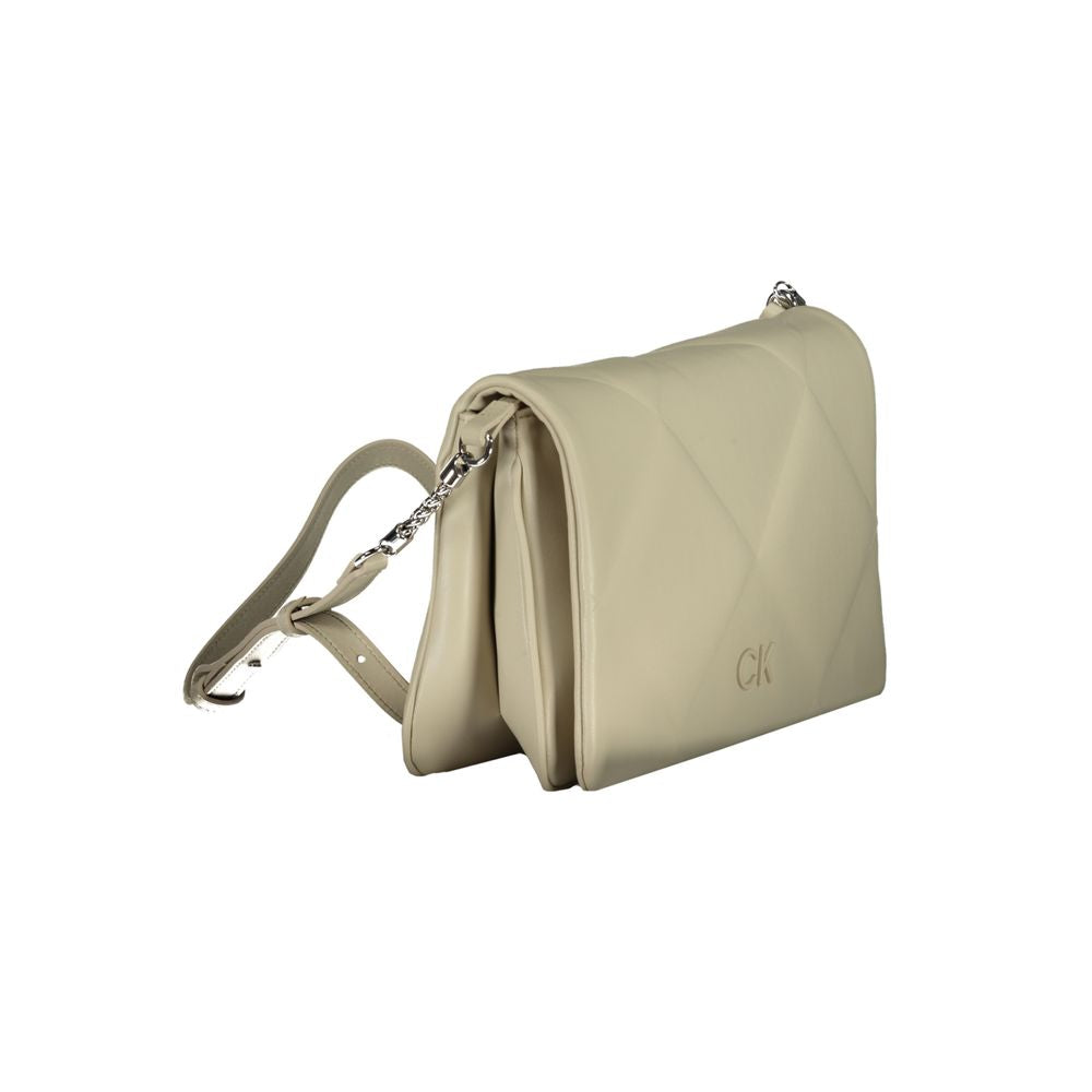 Bolso de mano de algodón beige de Calvin Klein