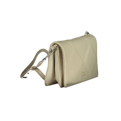 Bolso de mano de algodón beige de Calvin Klein
