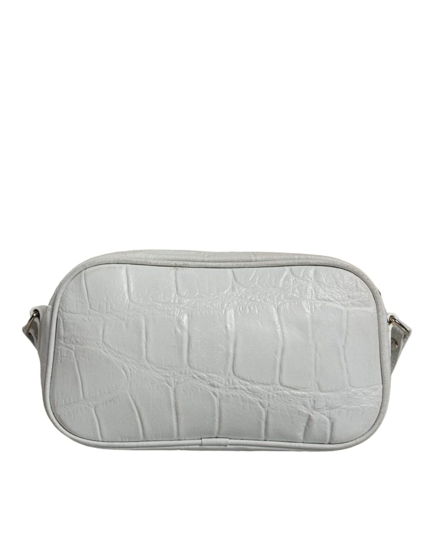 Aniye By White Croc Print Leather Crossbody Sling Bag